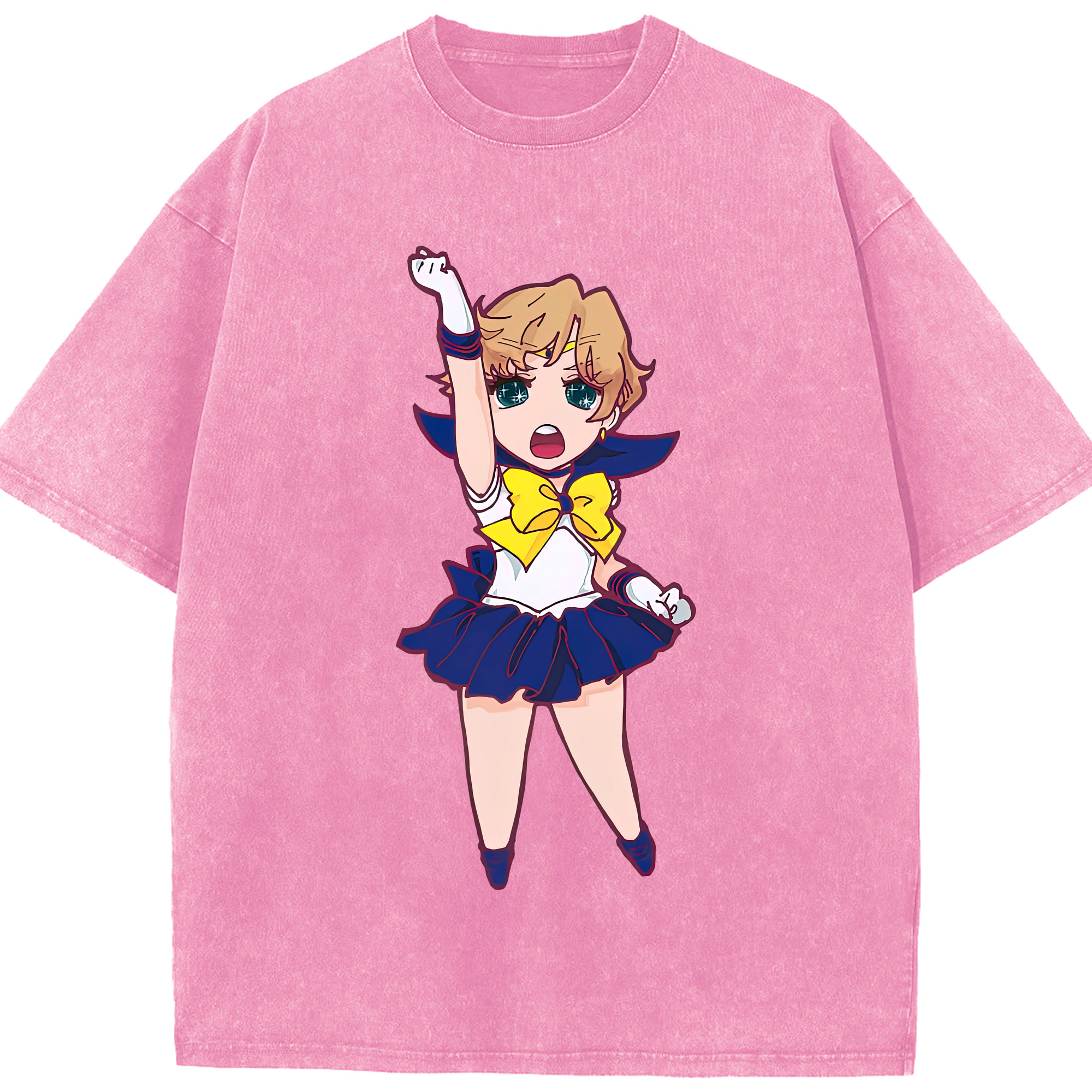 （画像用） 美少女戦士セーラームーン 天王はるか Sailor Moon Tenoh Haruka 綿100% ヴィンテージ風 半袖Tシャツ（フロントプリント）